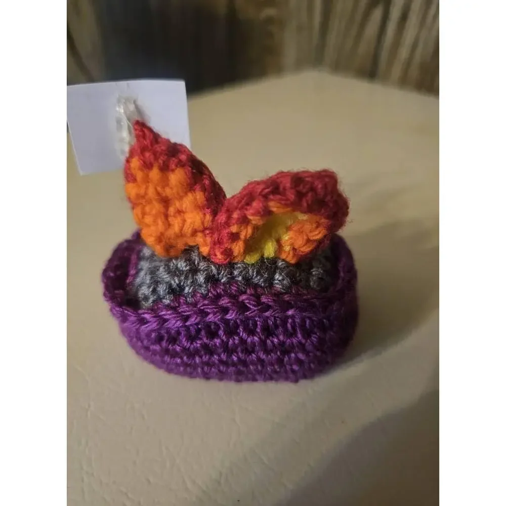Crocheted Dumpster Fire with Saying